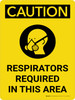 Caution: Respirators Required in This Area Portrait With Icon - Wall Sign