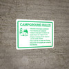 Campground Rules Landscape With Icon - Wall Sign Campground Rules Landscape With Icon - Wall Sign
