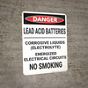Danger: Lead Acid Batteries - Wall Sign Danger: Lead Acid Batteries - Wall Sign