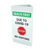Health First: Stop Due To COVID-19 No Visitors with Icon Portrait - Tri-fold Sign