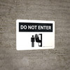 Do Not Enter Black and White with Icon Landscape with Graphic - Wall Sign Do Not Enter Black and White with Icon Landscape with Graphic - Wall Sign