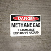 Danger: Methane Gas Flammable Explosive Hazard - Wall Sign Danger: Methane Gas Flammable Explosive Hazard - Wall Sign