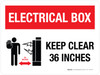 Electrical Box Keep Clear 36 inches Landscape with Graphic - Wall Sign