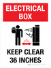 Electrical Box Keep Clear 36 inches Portrait with Graphic