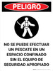 Danger: Do Not Perform Rescue Without Equipment Spanish Portrait with Icon - Wall Sign