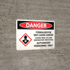Danger: Formaldehyde May Cause Cancer Landscape with Graphic - Wall Sign