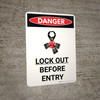 Danger: Lock Out Before Entry Portrait with Graphic - Wall Sign