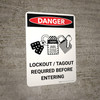 Danger: Lockout Tagout Required Before Entering Portrait with Graphic - Wall Sign Danger: Lockout Tagout Required Before Entering Portrait with Graphic - Wall Sign