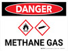 Danger: Methane Gas Landscape with Graphic - Wall Sign Danger: Methane Gas Landscape with Graphic - Wall Sign
