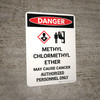 Danger: Methyl Chloromethyl Ether Portrait with Graphic - Wall Sign
