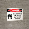 Danger: No Admittance Except To Employees Landscape with Graphic - Wall Sign Danger: No Admittance Except To Employees Landscape with Graphic - Wall Sign