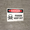 Danger: Poison Keep Out Landscape with Graphic - Wall Sign