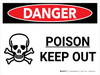 Danger: Poison Keep Out Landscape with Graphic - Wall Sign
