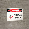 Danger: Propane Tanks Landscape with Graphic - Wall Sign Danger: Propane Tanks Landscape with Graphic - Wall Sign