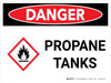 Danger: Propane Tanks Landscape with Graphic - Wall Sign Danger: Propane Tanks Landscape with Graphic - Wall Sign