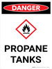 Danger: Propane Tanks Portrait with Graphic - Wall Sign