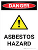 Danger: Public Health Asbestos Hazard Portrait with Graphic - Wall Sign