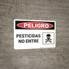 Danger: Pesticides No Entry - Spanish - Wall Sign
