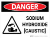 Danger: Sodium Hydroxide Landscape with Graphic - Wall Sign Danger: Sodium Hydroxide Landscape with Graphic - Wall Sign
