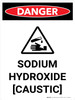 Danger: Sodium Hydroxide Portrait with Graphic - Wall Sign Danger: Sodium Hydroxide Portrait with Graphic - Wall Sign