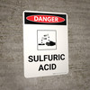 Danger: Sulfuric Acid Warning Portrait with Graphic - Wall Sign