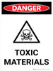 Danger: Toxic Materials Portrait with Graphic - Wall Sign