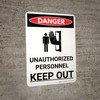 Danger: Unauthorized Personnel Keep Out Portrait with Graphic - Wall Sign