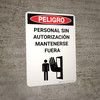 Danger: Unauthorized Personnel Keep Out Spanish Portrait with Icon - Wall Sign