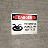 Danger: Venomous Snakes And Reptiles Landscape with Graphic - Wall Sign Danger: Venomous Snakes And Reptiles Landscape with Graphic - Wall Sign