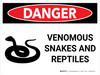 Danger: Venomous Snakes And Reptiles Landscape with Graphic - Wall Sign Danger: Venomous Snakes And Reptiles Landscape with Graphic - Wall Sign