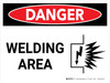 Danger: Welding Area Landscape with Graphic - Wall Sign