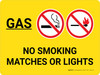 Gas No Smoking Matches Or Lights Landscape with Graphic - Wall Sign Gas No Smoking Matches Or Lights Landscape with Graphic - Wall Sign