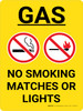 Gas No Smoking Matches Or Lights Portrait with Graphic Gas No Smoking Matches Or Lights Portrait with Graphic