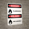 Danger: Flammable Bilingual Spanish with Graphic - Wall Sign Danger: Flammable Bilingual Spanish with Graphic - Wall Sign