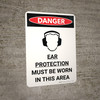Danger: PPE Ear Protection Required In Area Portrait with Graphic - Wall Sign