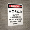Danger: PPE Safety Protection Portrait with Graphic - Wall Sign