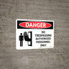 Danger: No Trespassing Authorized Personnel Only Landscape with Graphic - Wall Sign