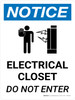 Notice: Electrical Closet Do Not Enter Portrait with Graphic