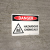 Danger: Hazardous Chemicals Landscape with Graphic - Wall Sign Danger: Hazardous Chemicals Landscape with Graphic - Wall Sign