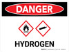 Danger: Hydrogen Landscape with Graphic - Wall Sign