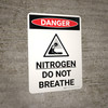 Danger: Nitrogen Do Not Breath Portrait with Graphic - Wall Sign Danger: Nitrogen Do Not Breath Portrait with Graphic - Wall Sign