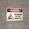 Danger: Nitrogen Do Not Breathe Landscape with Graphic - Wall Sign