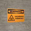 Warning: Hazardous Chemicals Landscape with Graphic - Wall Sign Warning: Hazardous Chemicals Landscape with Graphic - Wall Sign