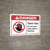 Danger: Toxic Gas Do Not Enter When Light Flashes - Wall Sign