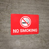 No Smoking Red Landscape with Icon - Wall Sign