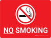 No Smoking Red Landscape with Icon - Wall Sign