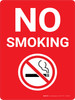 No Smoking Red Portrait with Graphic - Wall Sign No Smoking Red Portrait with Graphic - Wall Sign