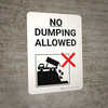 No Dumping Allowed Black and White Portrait with Graphic - Wall Sign
