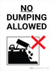 No Dumping Allowed Black and White Portrait with Graphic - Wall Sign