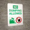 No Dumping Allowed Green and White Portrait with Graphic - Wall Sign No Dumping Allowed Green and White Portrait with Graphic - Wall Sign